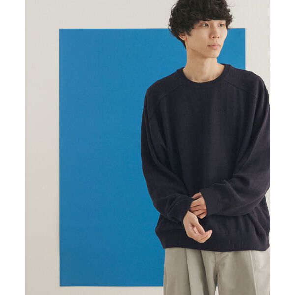 FORK&SPOON　柄編みサドルショルダーニット