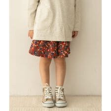 コーデュロイ花柄フレアキュロット(KIDS)