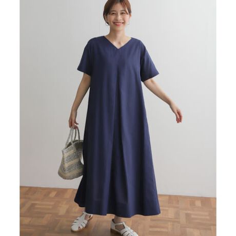 リネンコットンVネックフレアワンピース | アーバンリサーチ ドアーズ  