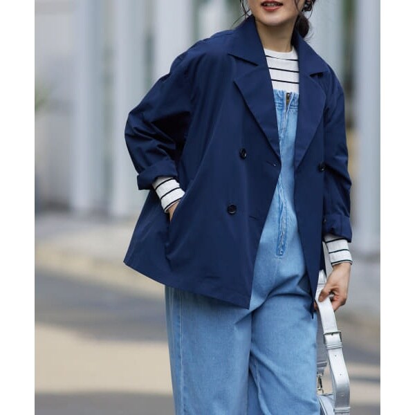 ✨美品✨アーバンリサーチドアーズ　ショートダブルコート　撥水　ネイビ M URBAN RESEARCH DOORS｜『撥水』ショートダブルコート | Rakuten
