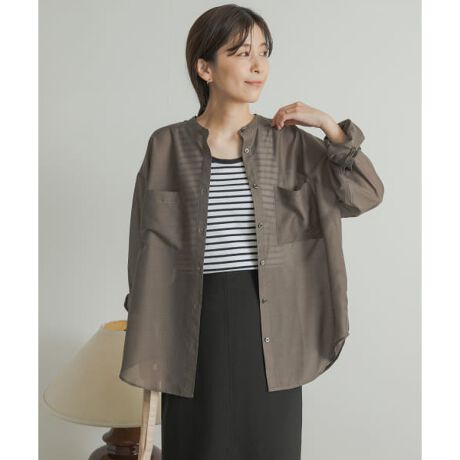 アーバンリサーチ ドアーズ　シアーバンドカラーシャツ