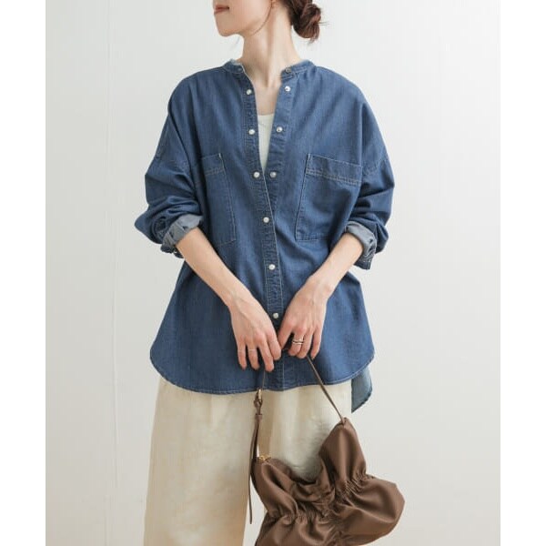 【新品未開封】デニムバンドカラーシャツ　INDIGO デニムバンドカラーシャツ | アーバンリサーチ ドアーズ(URBAN