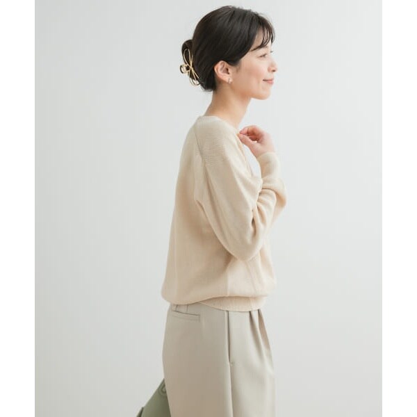 URBAN RESEARCH DOORS - コットン畦Vネックニット  BLACK(WEB限定) URBAN RESEARCH DOORS（アーバンリサーチドアーズ）の「コットン