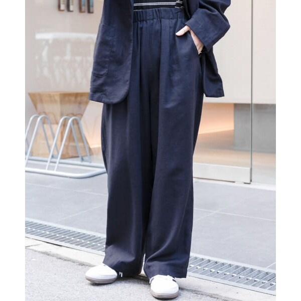 新品◎アーバンリサーチドアーズ◎リネン混イージーパンツ// GREIGE アーバンリサーチ ドアーズ URBAN RESEARCH DOORS リネン混