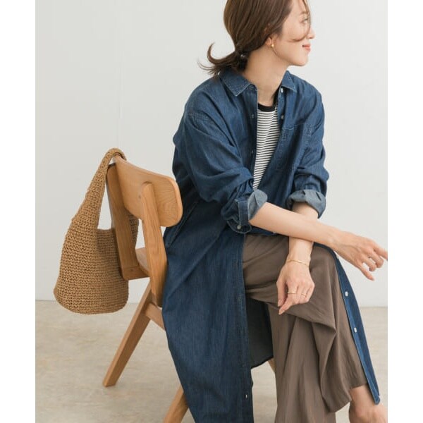 アーバンリサーチ ドアーズ リネン前開きシャツワンピース 新品タグ付き URBAN RESEARCH DOORS（アーバンリサーチドアーズ）の「リネン前
