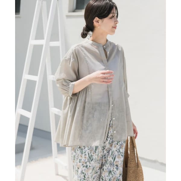 美品✨アーバンリサーチドアーズ　コットンギャザーブラウス　ボリューム袖　ゆったり アーバンリサーチ ドアーズ URBAN RESEARCH DOORS コットン
