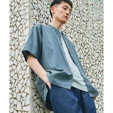 『XLサイズ/WEB限定』『UR TECH 高機能リネン』バンドカラーシャツ