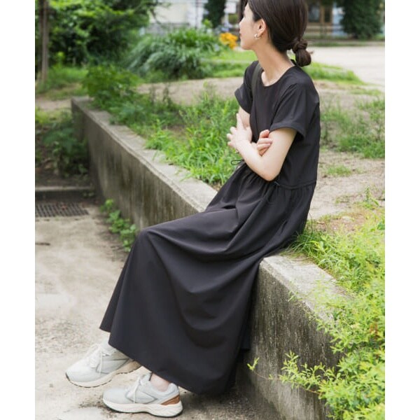 新品◎アーバンリサーチドアーズ ◎リネンドットフレアワンピース//ブラックM リネンレーヨンドットフレアワンピース[DRA5-26A114]｜URBAN