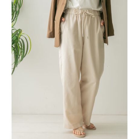 うさとのベージュ リネン混紡 キュロット けり