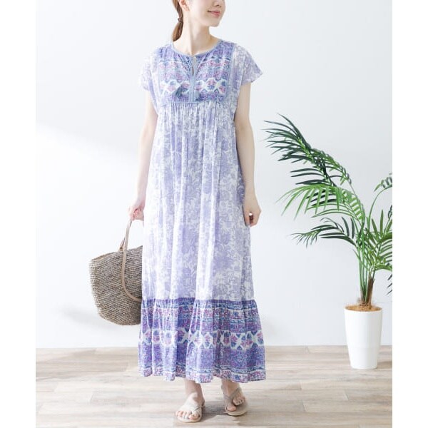 COCOBELLA★エスニックシフォンプリントワンピース CA1 COCOBELLA☆エスニックシフォンプリントワンピース CA1
