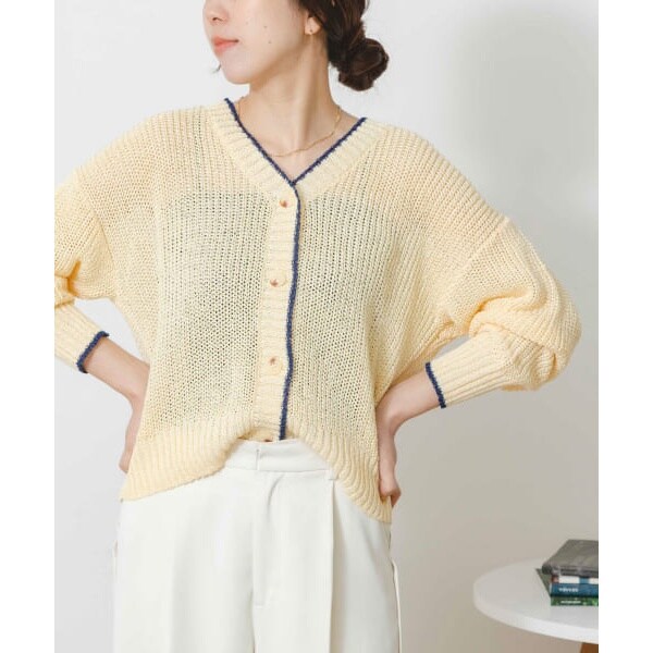 【新品】片あぜWzipゆるカーディガン セール】片畦Wzipゆるカーデ（カーディガン/ボレロ）｜natural