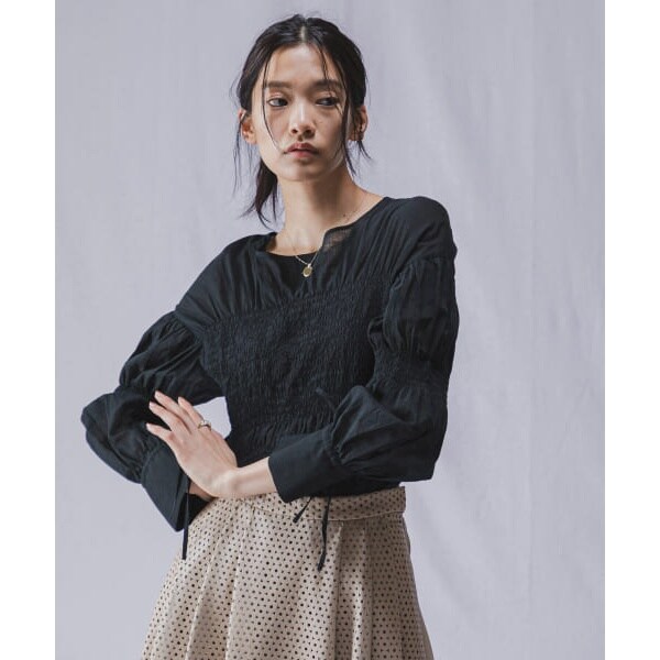 Lirica shirring cotton tops | アーバンリサーチ ロッソ(URBAN RESEARCH ROSSO) |  マルイウェブチャネル