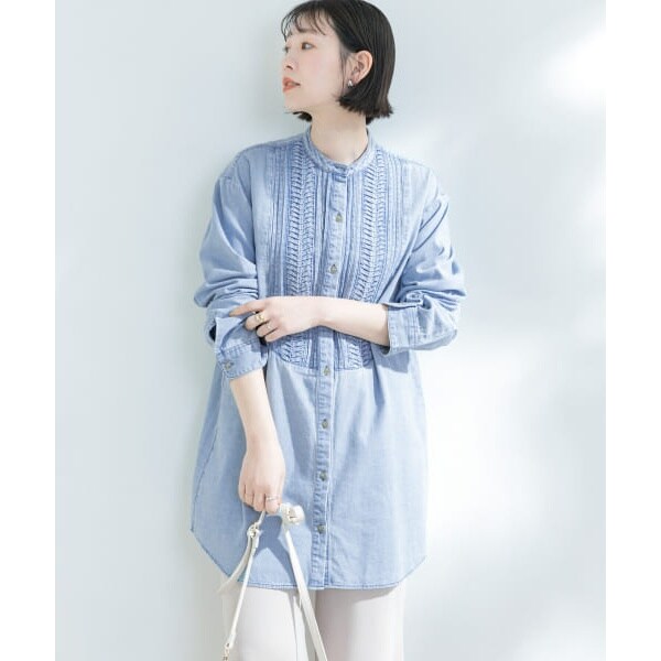 美品★別注 サムシング × F by ROSSO デニムタックチュニック 別注SOMETHING×F by ROSSO デニムタックチュニック 2022SS