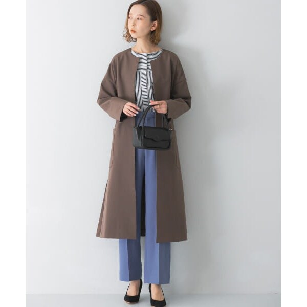 美品✨アーバンリサーチロッソ ソフトダブルクロスノーカラーコート FREEサイズ 美品✨アーバンリサーチロッソ ソフトダブルクロスノーカラー
