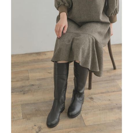 URBAN RESEARCH コンスタント レザーロングブーツ ブラック 