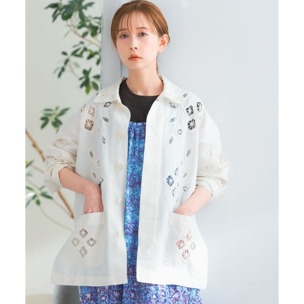 sara mallika C.LINEN TAPE EMB CW JACKET | アーバンリサーチ ロッソ