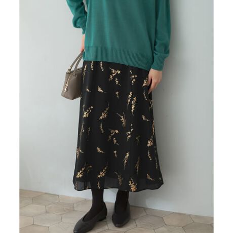 フラワーフォイルプリントスカート | アーバンリサーチ ロッソ(URBAN  