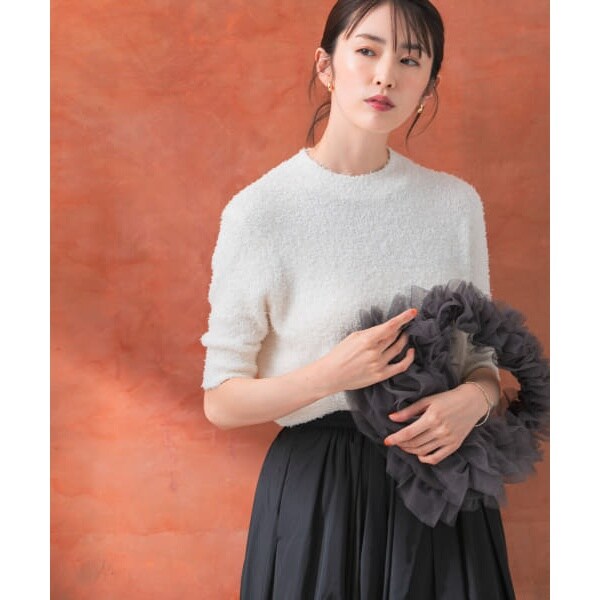 URBAN RESEARCH ROSSO ケーブルフリンジハイネックニット