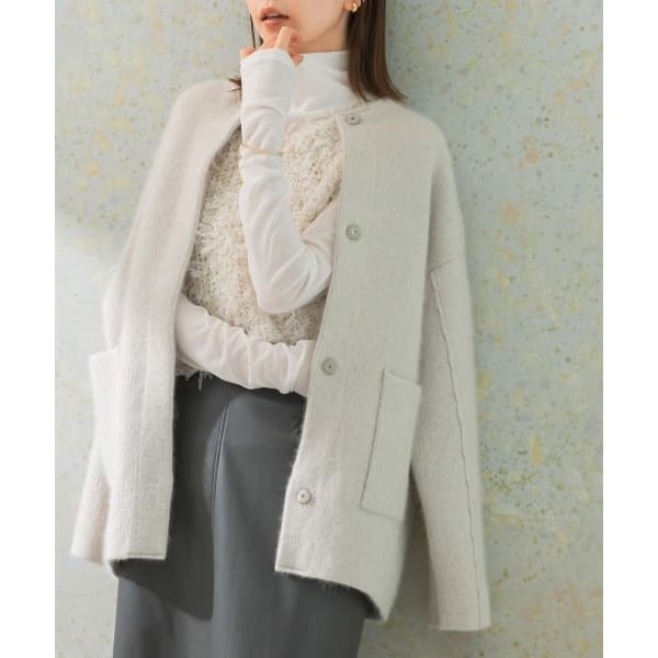 新品未 24aw■アーバンリサーチ ロッソ■カーディガンエアリーニットジャケット セール】エアリーニットジャケット（カーディガン/ボレロ
