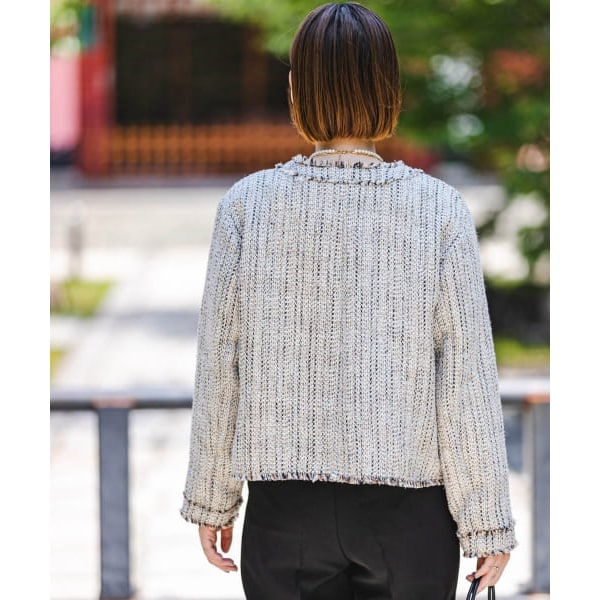 URBAN RESEARCH ROSSO - お値下げNG【新品】F by ROSSO ミックスツイードノーカラージャケット F by ROSSO ミックスツイードノーカラージャケット | アーバン