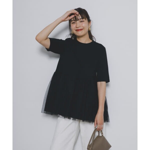 【URBAN　RESEARCH　ROSSO】F by ROSSO　ペプラムチュールカットソー F by ROSSO ペプラムチュールカットソー | アーバンリサーチ