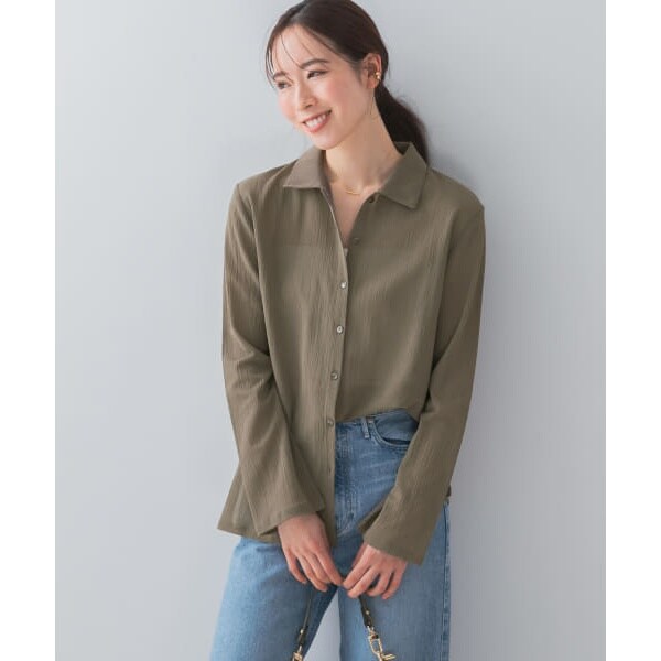 【URBAN　RESEARCH　ROSSO】タックスリーブクロップドキュプラシャツ タックスリーブクロップドキュプラシャツ[RA36-23S602]｜URBAN