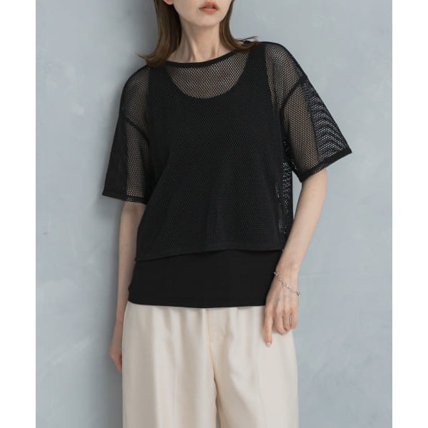 【特別セール品】 レイヤードメッシュカットソー | アーバンリサーチ ロッソ(URBAN トップス