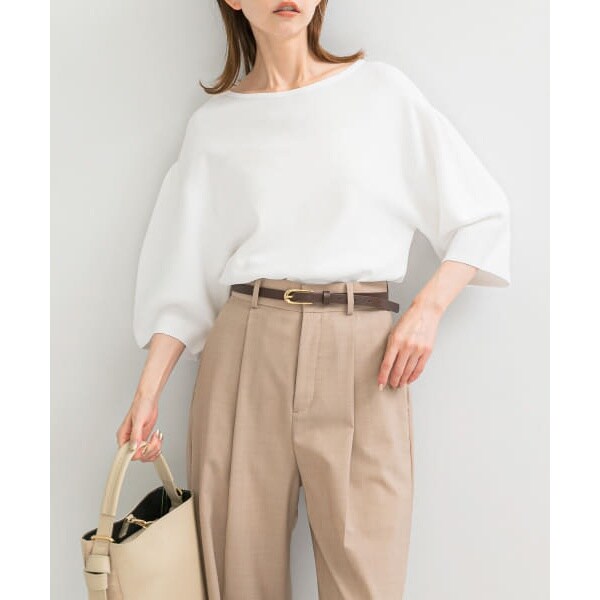 ☆美品◆アーバンリサーチロッソ◆ ウォッシャブルランダムリブサマーニット ☆美品◇アーバンリサーチロッソ◇ ウォッシャブルランダムリブ