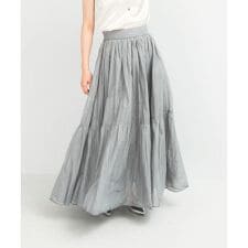 MARILYN MOON　sheer cotton gather skirt