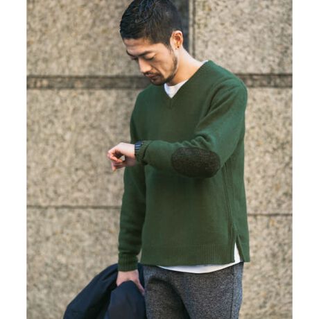 メンズセーター エルボーパッチ付きvネックニット アーバンリサーチ ロッソ Urban Research Rosso ファッション通販 マルイウェブチャネル To515 023 84 01