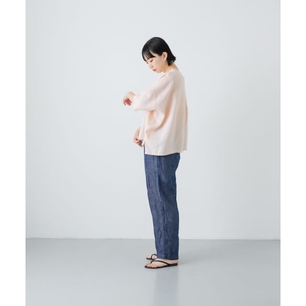 新品タグ付◆ かぐれ リネン半袖クルーネックプルオーバー DOORS かぐれ（カグレ）の「リネン半袖クルーネックプルオーバー（T