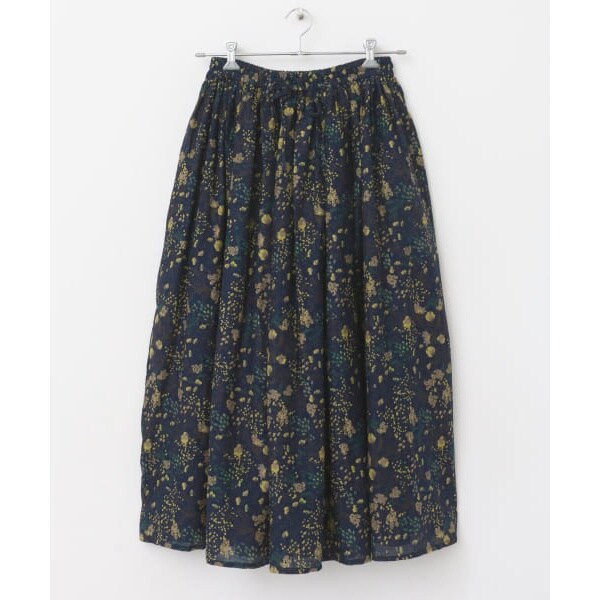 新品 SOIL　FLOWER PRINT GATHERED SKIRT ／かぐれ かぐれ＊SOIL FLOWER PRINT GATHERED SKIRT
