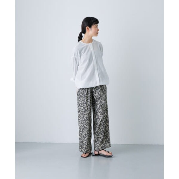 かぐれ リバティ イージーパンツ 花柄 ワイドパンツ コットン