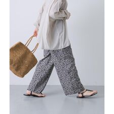 コットン小花柄イージーパンツ