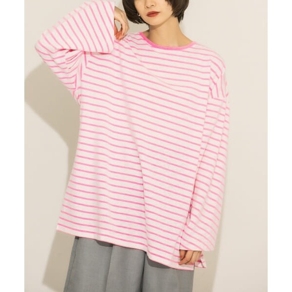 KBF レースボーダープリントプルオーバー KBF レースボーダープリントプルオーバー