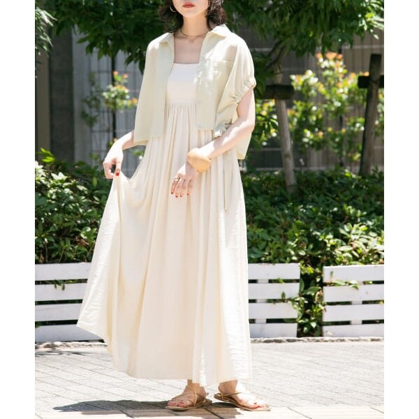 louren pleats long onepiece アイボリー（実店舗限定アイテム