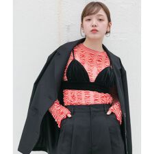 シャーリングコンパクトニット