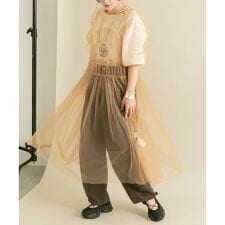 パワースリーブチュールワンピース