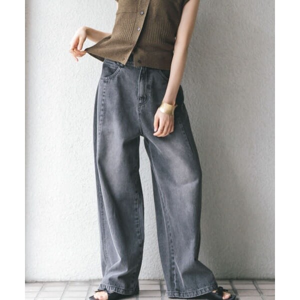SALE中！　KBF サイズ展開』ドローストリング　デニムパンツ　グレー 2サイズ展開』ドローストリングデニム（デニムパンツ）｜KBF