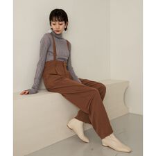 サスペンダー付ベルトパンツ