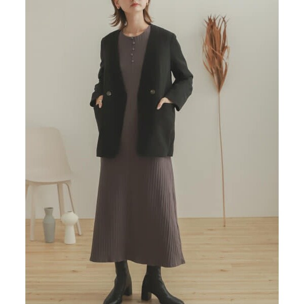 アーバンリサーチ SENSE OF PLACE ノーカラーノーラペルダブルコート アーバンリサーチ SENSE OF PLACE ノーカラーノーラペルダブルコート