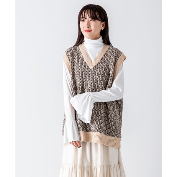 TAUPE／トープ／Multi Stripe Mesh Knit Vest | ガーデン(GARDEN