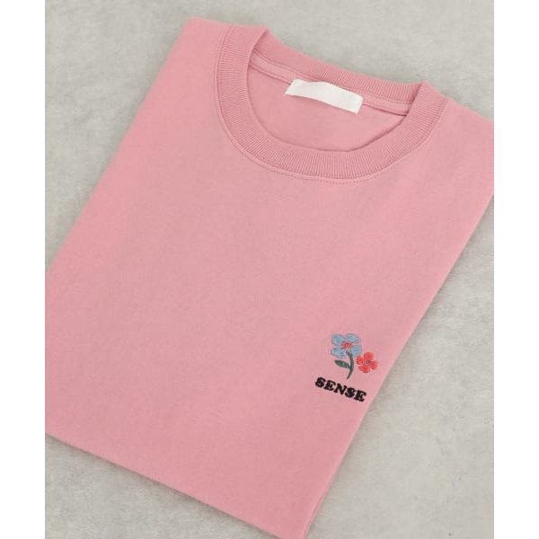 【PINK】『ユニセックス』ポップアートシシュウTシャツ(5分袖)A