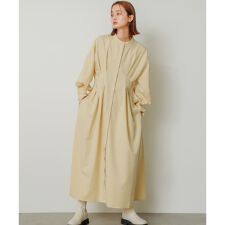 『COMPACT/低身長向けサイズ展開あり』ウエストタックフレアシャツワンピース