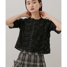 フロントホックシャーリングブラウス