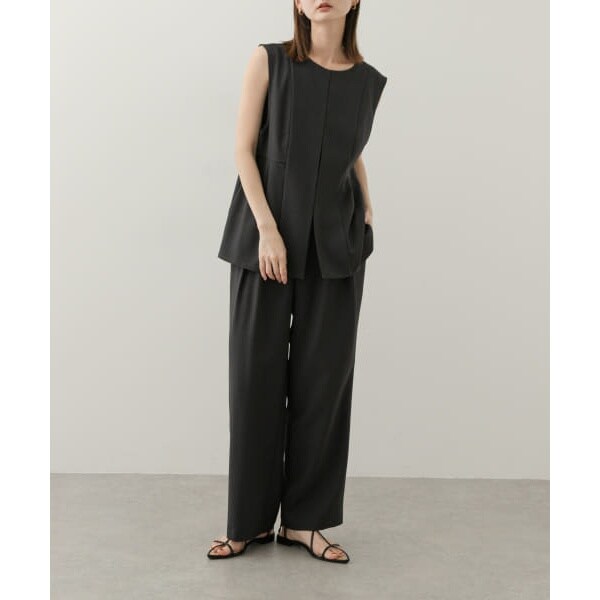 美品 BEAUTY&YOUTH ジョーゼットシャーリングフレアスリーブドレス BEAUTY&YOUTH UNITED ARROWS（ビューティーアンドユース