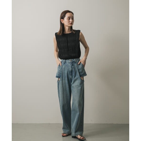 センスオブプレイス　サイドカットアウトデニムS SENSE OF PLACE｜サイドカットアウトデニム | Rakuten Fashion
