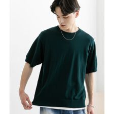 クルーネックニットショートスリーブTシャツ