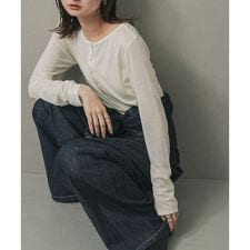 ヘンリーネックプレーンカットトップ