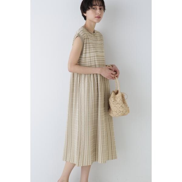 シアーチェックドッキングニットワンピース｜Maglie le cassetto